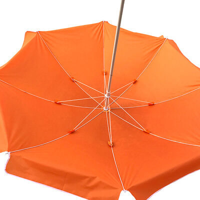6.8 Foot Orange Beach Umbrellas With Metal Frame UV Protective Polyester