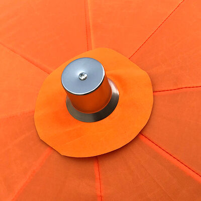 6.8 Foot Orange Beach Umbrellas With Metal Frame UV Protective Polyester