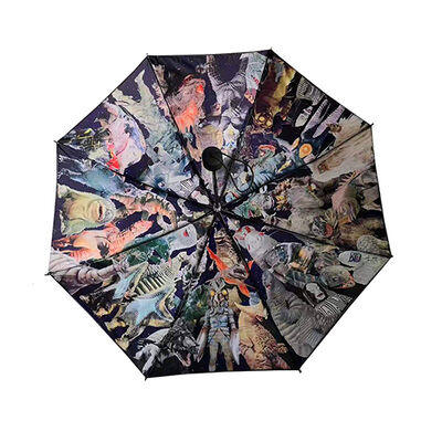 Ultraman Compact 3-Fold Manual Umbrella with 21 Inch Canopy, UV30+ Protection and 190T Pongee Fabric