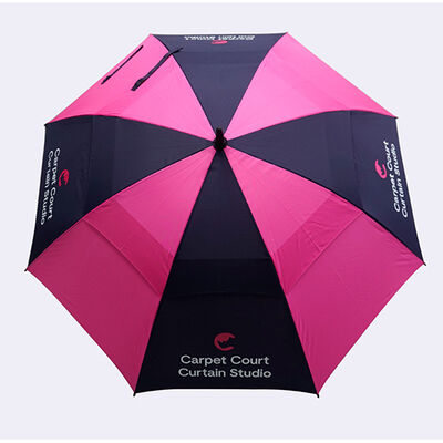 Double Canopy Long Straight Manual Umbrella 30" 8 Ribs 130cm Span