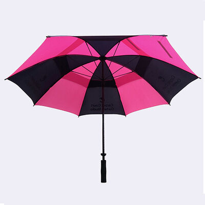 Double Canopy Long Straight Manual Umbrella 30" 8 Ribs 130cm Span