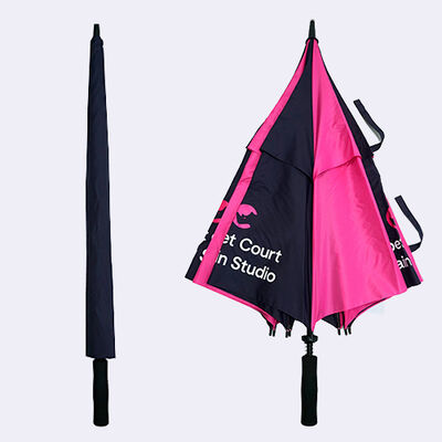 Double Canopy Long Straight Manual Umbrella 30" 8 Ribs 130cm Span