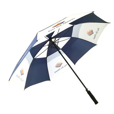 Custom 30 Inch Golf Umbrella Wind Resistant Double Canopy 2 Tone Umbrella