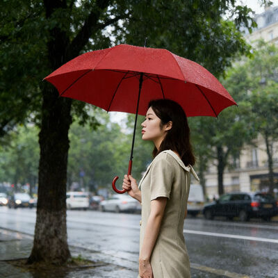 Classic Elegance Walking Umbrellas Automatic Women's Straight Umbrella