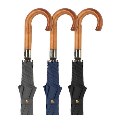 Classic Business Men Walking Umbrellas Black Wooden Handle Umbrella Windproof