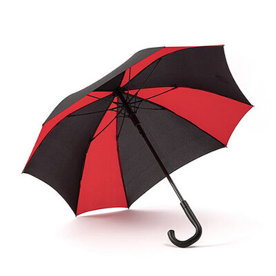 Square Automatic Walking Stick Umbrella Dual Tone Red And Black Umbrella