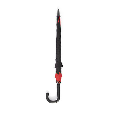 Square Automatic Walking Stick Umbrella Dual Tone Red And Black Umbrella