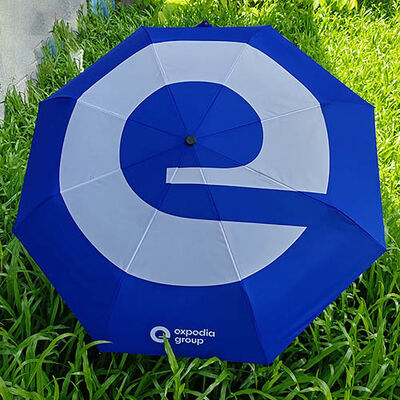 210T Pongee Fabric Auto Open Close Compact Umbrella With Wooden Handle