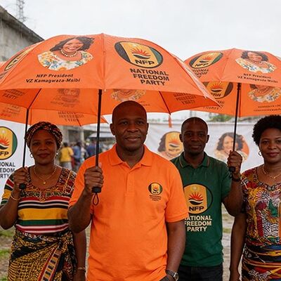 3 Fold Compact Election Season Campaign Umbrella Full Steel Frame Waterproof Polyester