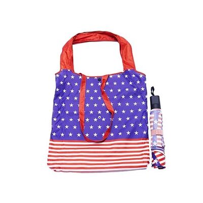 42-inch Canopy 2-in-1 Umbrella with Reusable Shopping Bag and 3-Year Warranty