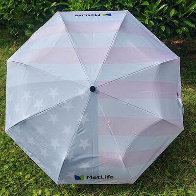 42-inch Diameter Compact Umbrella with 190T Pongee Fabric and Fiberglass Ribs for Insurance Promotions