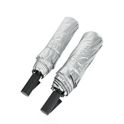 Titanium Silver UV 50+ Compact Umbrella with 3-Fold Design for Travel and Daily Use