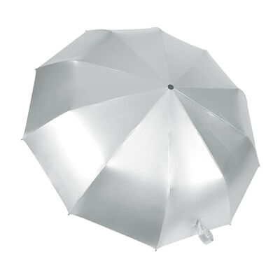 Titanium Silver UV 50+ Compact Umbrella with 3-Fold Design for Travel and Daily Use