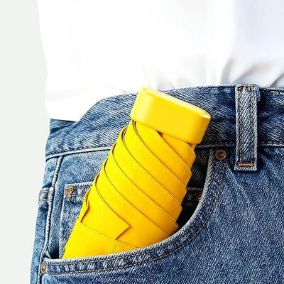 5-Fold Pocket Umbrella with UV50+ Protection, 15cm Folded Length and 6 Reinforced Ribs for Ultimate Portability