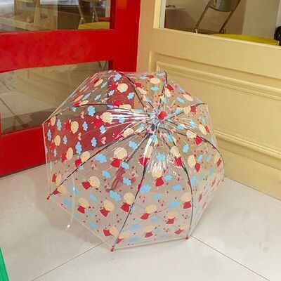 Apollo Children's Transparent Rain Umbrella / Dome Shaped Umbrella With Colorful Prints