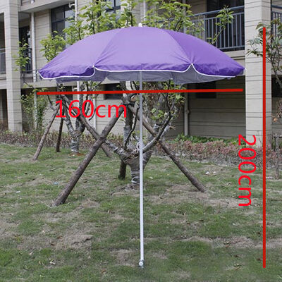 160cm Dia Small Beach Umbrella Lightweight Space Saving 2m Extension Height