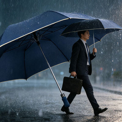 54 Inch Self Open Compact Automatic Umbrella 2 Fold Fiberglass Frame