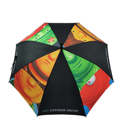 Custom Printed Promotional Umbrella with Automatic Open, Wooden Shaft and 105cm Diameter