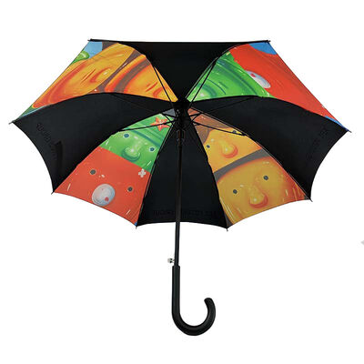 Custom Printed Promotional Umbrella with Automatic Open, Wooden Shaft and 105cm Diameter