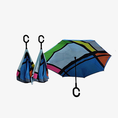 Inverted Reverse Umbrella 48 Inch 190T Polyester Inverted Umbrella Windproof