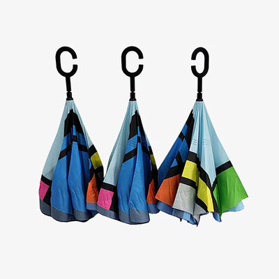 Inverted Reverse Umbrella 48 Inch 190T Polyester Inverted Umbrella Windproof