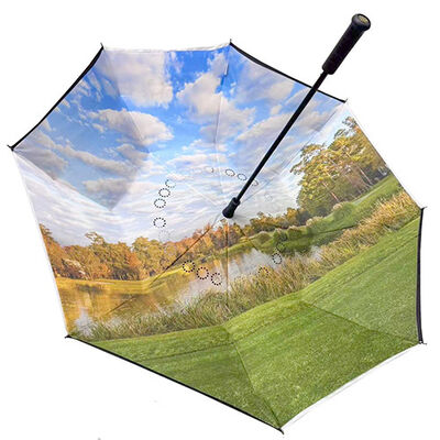Corporate Branded All Over Printed Golf Umbrellas 135cm Diameter 100cm Length