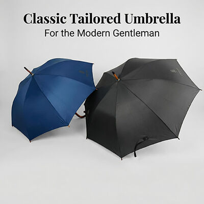 Premium 46 inch Canopy Gentleman Umbrella with Fiberglass Ribs and UV30+ Protection