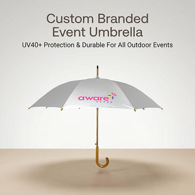 46-inch Automatic Open Promotional Umbrella with UV40+ Protection for Corporate Events