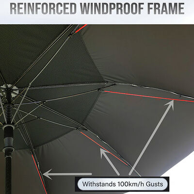 68-Inch Double Canopy Windproof Golf Umbrella with UV50+ Titanium Silver Fabric and 100 km/h Wind Resistance