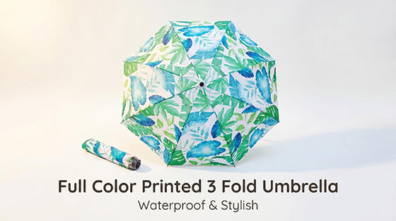 Ladies 3 Fold Umbrella Full Color Printed