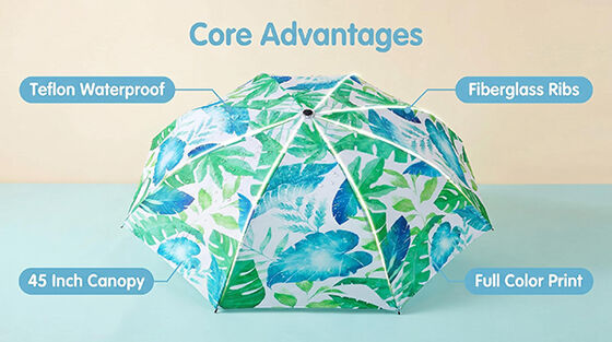 Ladies 3 Fold Umbrella Full Color Printed