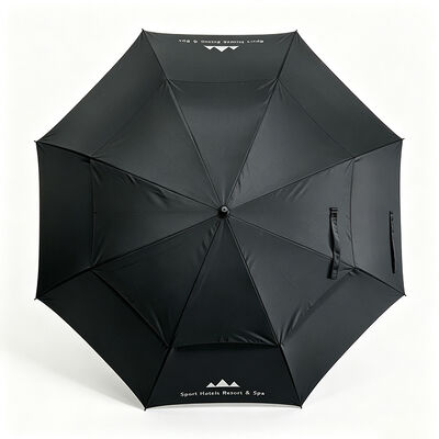 60 Inch Double Canopy Windproof Fiberglass Promotional Golf Umbrella