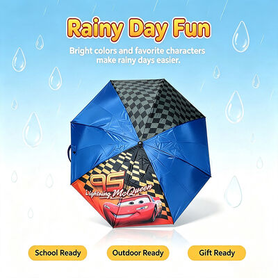 Waterproof Kids 2 Fold Cartoon Umbrella