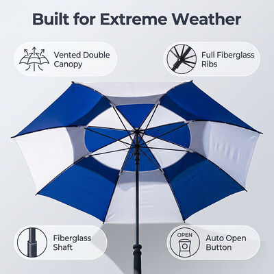 60 Inch Vented Double Canopy Auto Open Golf Umbrella