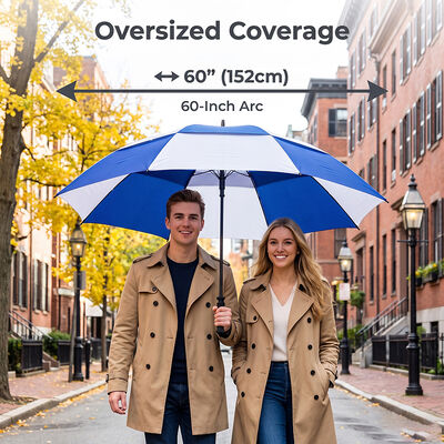 60 Inch Vented Double Canopy Auto Open Golf Umbrella