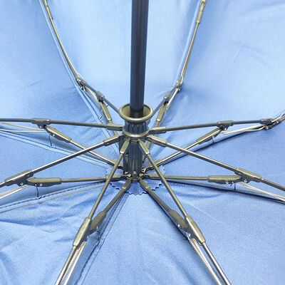 Semi-Automatic Folding Umbrella with Full Fiberglass Frame, 80 km/h Windproof and Double Layer Canopy
