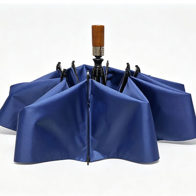 Semi-Automatic Folding Umbrella with Full Fiberglass Frame, 80 km/h Windproof and Double Layer Canopy