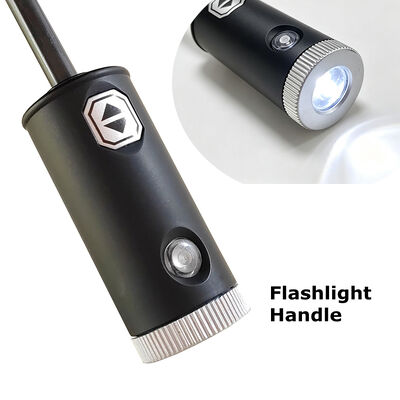Automatic Folding Umbrella with Built-in LED Flashlight Night Reflective Strips and Aluminum Fiberglass Frame