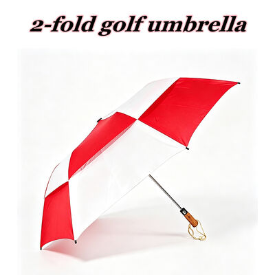 2-Fold Automatic Golf Umbrella with Double-Canopy Vented Design, One-Touch Auto-Open and Ultralight 560g
