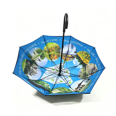Custom Color Promotional Umbrella with Laser-engraved Logo Digital Printing and UV50+ Protection
