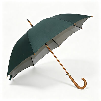 Quality UK Classic Straight Umbrella with 103 cm Canopy Diameter, Fiberglass Rib and Wood Shaft, Wind Resistance up to 25 mph