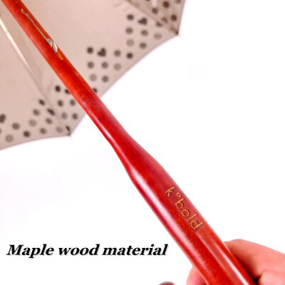 Custom-Made Stick Umbrella with One-Piece Curved-Hook Handle and Shaft for the German Market Maple Wood Umbrella