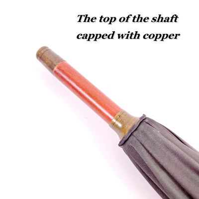 Custom-Made Stick Umbrella with One-Piece Curved-Hook Handle and Shaft for the German Market Maple Wood Umbrella