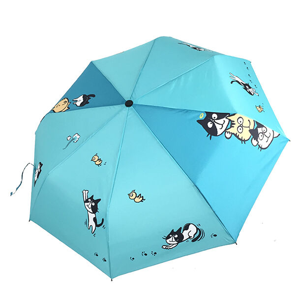 Water-repellent 3-Fold Umbrella with Steel Frame and Custom Printing for Brand Promotion