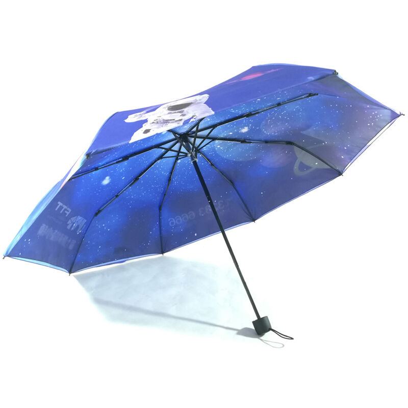 Custom 42-inch Compact Umbrella with UV30+ Protection and Double-Layer Waterproof Canopy for Real Estate Promotions