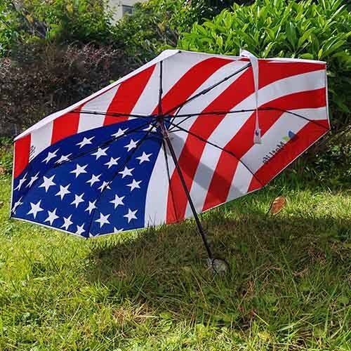 42-inch Diameter Compact Umbrella with 190T Pongee Fabric and Fiberglass Ribs for Insurance Promotions