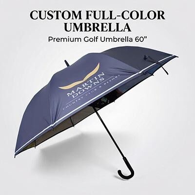 60 Inch Custom Golf Umbrella UV50+ Auto Open Full Color Printed