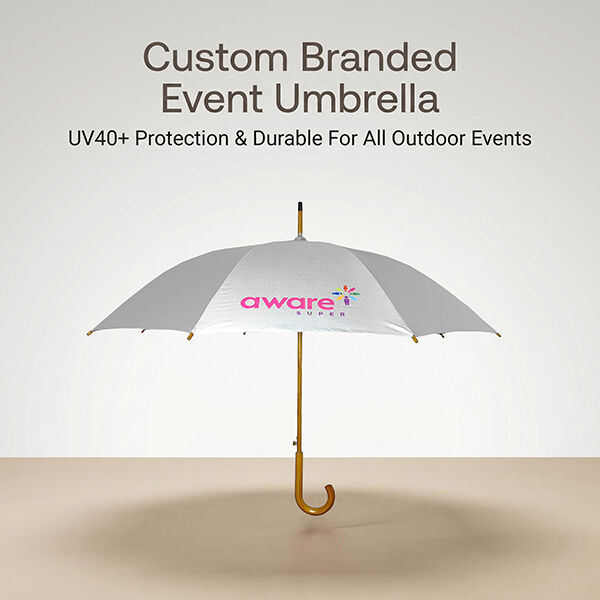 46-inch Automatic Open Promotional Umbrella with UV40+ Protection for Corporate Events