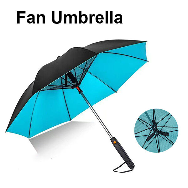 Premium Fan Umbrella with Built-in Cooling Fan, UV50+ Protection & 2600mAh USB Rechargeable Battery