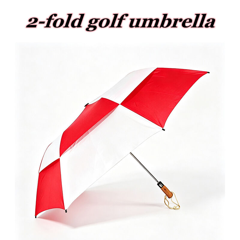 2-Fold Automatic Golf Umbrella with Double-Canopy Vented Design, One-Touch Auto-Open and Ultralight 560g